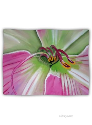 KESS InHouse Cathy Rodgers Pink and Green Flower Pet Blanket 40 by 30-Inch