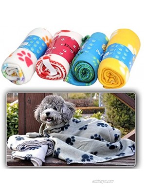 Pet Cat Kitten Dog Puppy Blanket Warm Beds Mat Cover Soft Fleece Paw Print Dogs Animals Blanket Towel