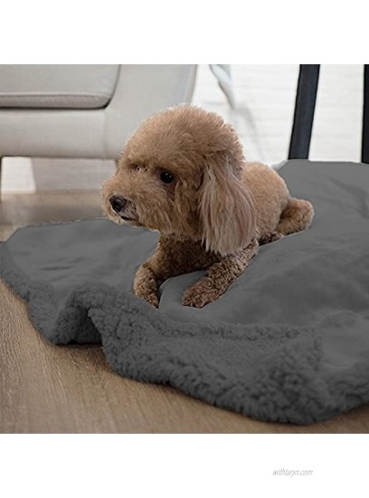 PetAmi Waterproof Dog Blanket for Medium Dogs Puppies Small Cats | Soft Sherpa Fleece Pet Blanket Throw for Sofa Couch | Thick Durable Pet Bed Cover Floor Mat 29 x 40 inches