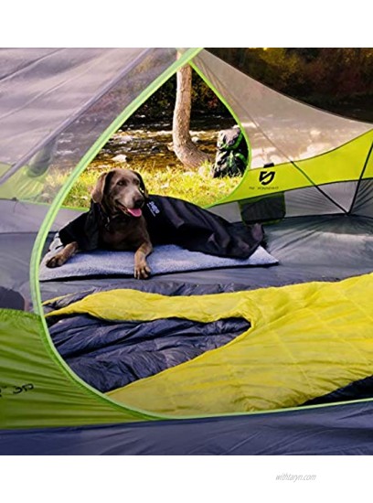 Portable Inflatable Dog Travel Bed. Great for Camping Backpacking Hiking Car Seat -For All Outdoor Dog Activities. Sherpa Faux Wool Top & Puncture Protective Material. Comes with a Blanket by Mojo