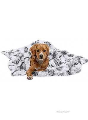 ST. BRIDGE Fluffy Dog Blanket Super Soft Lightweight Warm Shaggy Fuzzy Blanket for Dogs,Cats Pets Puppy Faux Fur Throw Blanket with Dog Paw Print