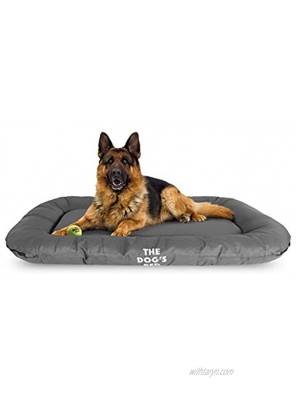 The Dog’s Bed Premium Tough Waterproof Dog Bed Quality Durable Grey Oxford Fabric YKK Zippers Washable Reversible Cover for Home Car Crate & Yard Puppy Safe