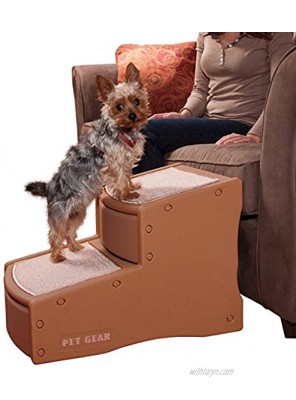 Pet Gear Easy Step II Pet Stairs 2 Step for Cats Dogs up to 150 Pounds Portable Removable Washable Carpet Tread 2-Step Cocoa