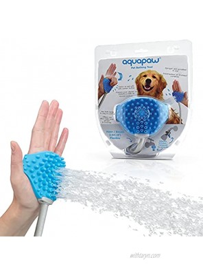 Aquapaw Dog Bath Brush Sprayer and Scrubber Tool in One Indoor Outdoor Dog Bathing Supplies Pet Grooming for Dogs or Cats with Long and Short Hair Dog Wash with Hose and Shower Attachment