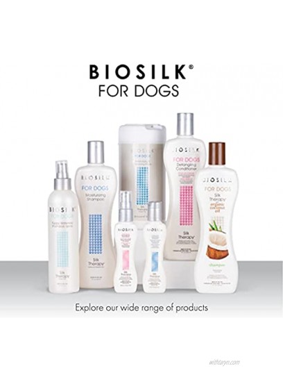 BioSilk for Dogs Dog Grooming Supplies Dog Detangling Grooming Kit Slicker Brush for Dogs Double Sided Dog Brush Dog Shampoo Dog Conditioner Waterless Dog Spray Shine Spray Dogs Detangling Kit