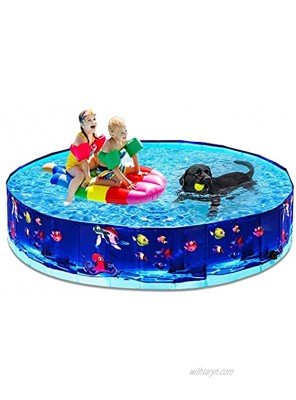 CJYMMFAN Dog Pools for Large Dogs,Portable Foldable Bathing Tub Kiddie Pool for Dogs Durable Dog Swimming Pool for Kiddie Doggie Pools for Large Dogs