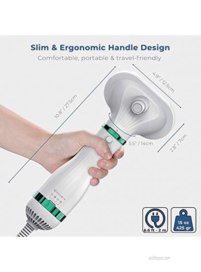 Dog Hair Dryer for Dogs & Cats | Portable and Quiet 2 in 1 Pet Hair Dryer with Self Cleaning Slicker Brush | Cat & Dog Blower Grooming Dryer | Professional Pet Blow Dryer | Adjustable Temperature