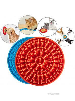 Dog Lick Mat Suswillhit 2PCs Pet Slow Feeder Distraction Device Dog Lick Pad with Suction Cup for Pet Bathing Grooming Training