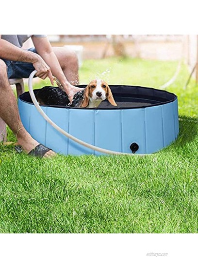 Foldable Dog Pool for Large Dogs KizmetKare Portable Kiddie Pool Plastic Pet Bath Tub Outdoor Dog Swimming Pool XL 63 X12