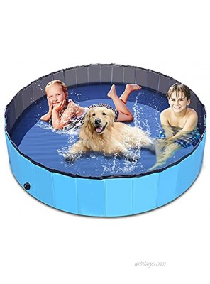 Foldable Dog Swimming Pools Dog Pet Bath Pool Collapsible Dog Pet Pool Bathing Tub Hard Plastic Kiddie Pool for Dogs Cats and Kids