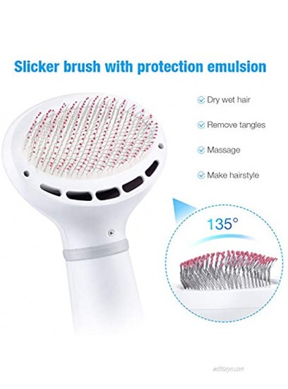 isYoung Pet Hair Dryer with Slicker Brush Upgraded 2 in 1 Pet Grooming Hair Dryer 2 Heat Settings Portable Dog Blower for Small and Medium Dogs and Cats