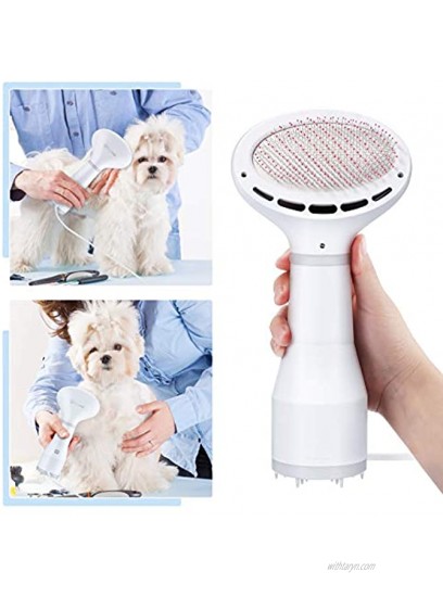 isYoung Pet Hair Dryer with Slicker Brush Upgraded 2 in 1 Pet Grooming Hair Dryer 2 Heat Settings Portable Dog Blower for Small and Medium Dogs and Cats