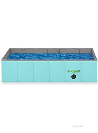 Kundu Rectangular 31 x 20 x 8 Heavy Duty PVC Pets & Kids Outdoor Pool Bathing Tub Portable & Foldable Small
