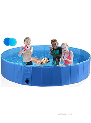 Pecute Foldable Dog Pool Portable Kiddie Pool Dog Swimming Pool Collapsible PVC Pet Bathing Tub Children Ball Pits Paddling Pool for Dogs and Kids