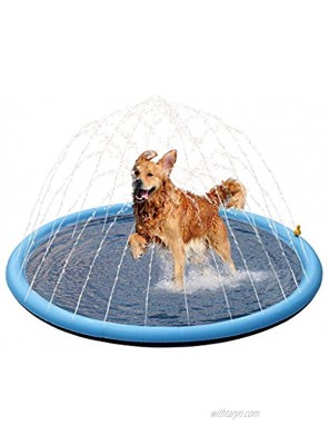 Pet Soft Splash Sprinkler Pad Thicken Dog Sprinkler 59 for Puppies and Large Dogs Durable Pet Kids Dogs Swimming Bathtub Pool Summer Fun Water Toys Large