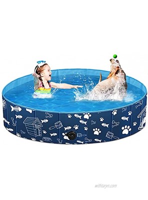 Unido Foldable Dog Pet Pool for Kids Cats Kiddie Pool Toys for Toddlers Boys Girls Gifts Bath Swimming Pool for Large Dogs Cats in Backyard Garden
