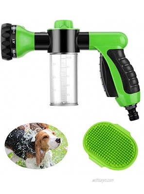 Weewooday 2 Pieces Pet Bathing Tool Set Include Livestock Foamer and Dog Rubber Comb Spray Livestock Foamer Wash Foam Sprayer Pet Bath Brush Rubber Dog Comb for Pets Showering