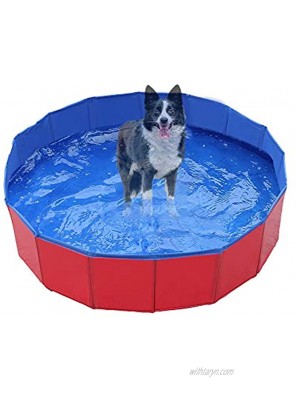 Zology Foldable Dog Pet Bath Pool Collapsible Dog Pet Pool Bathing Tub Kiddie Pool for Dogs Cats and Kids