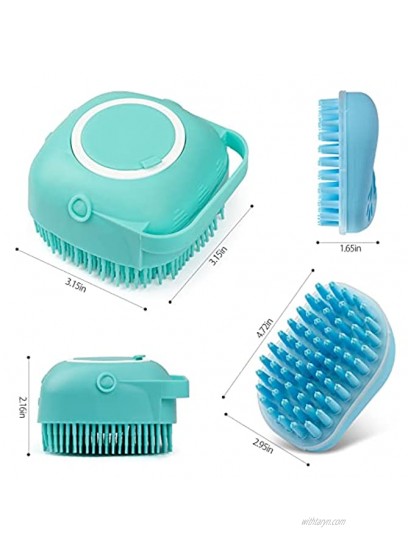 2Pack Dog Bath Brush Soft Silicone Pet Shampoo Massage Dispenser Grooming Shower Brush for Short Long Haired Dogs and Cats Washing ISWAYSTORE