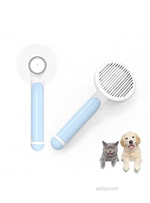 AUBERRY Self Cleaning Slicker Brush,Long & Short Hair Pets Gently Removes Loose Undercoat Mats and Tangled Hair Dog & Cat Grooming Brush Skin Friendly. blue…
