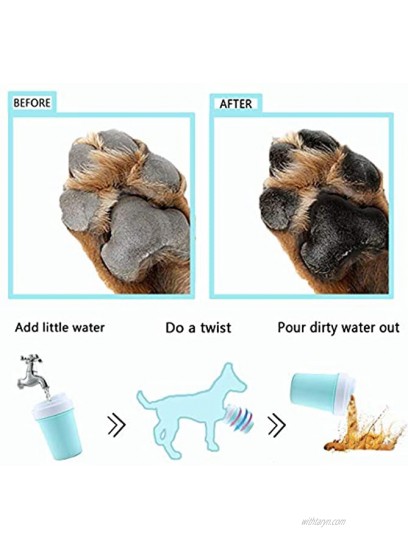 bealy Dog Paw Cleaner Large Petite Dog Paw Washer Easy to Use Portable Dog Paw Cleaner Cup Dog Foot Washer with Silicone Washers Nice Packing