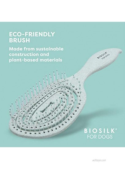 BioSilk for Dogs Eco-Friendly Grooming Brush for Dogs in Mint Green | Easy to Hold Ergonomic Handle Dog Brushes| Best Pet Brush for Dog Grooming and Detangling