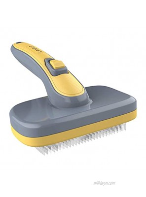 Canple Self-cleaning Slicker Brush for Medium Long Hair Types Dog and Cat Removes Loose Hair Undercoat Effectively Reduce Mats & Tanglings Grooming Brush
