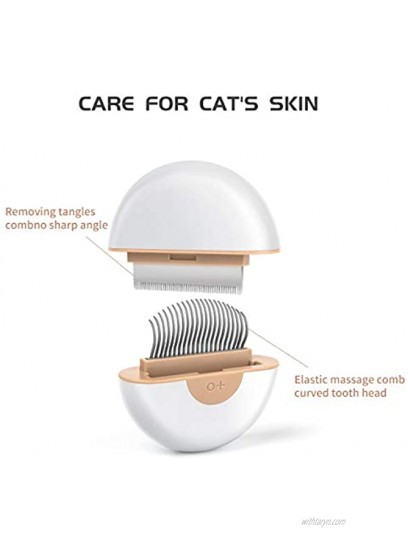 Cat Hair Removal Comb Dog Grooming Brush 2 in 1 Pet Massage Shedding Brush Portable Self Cleaning Tools for Short Long Haired Puppy & Kitten & Rabbit & Little Pets