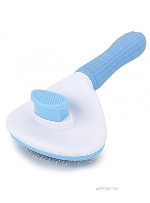 Depets Self Cleaning Slicker Brush Dog Cat Bunny Pet Grooming Shedding Brush Easy to Remove Loose Undercoat Pet Massaging Tool Suitable for Pets with Long or Short Hair