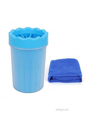 Dog Paw Cleaner Cup Soft Silicone Combs Portable Outdoor Pet with Towel Foot Washer Paw Clean Brush Quickly Wash Foot Cleaning Bucket