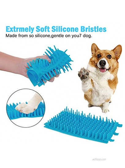 itPlus Dog Paw Cleaner Dog Foot Washer Cup Brush Pet Cleaning Silicone Dog Massage Brushes Feet Cleaner Dogs Grooming Brushes Cleaning Paws Cleaner Washer Green Blue