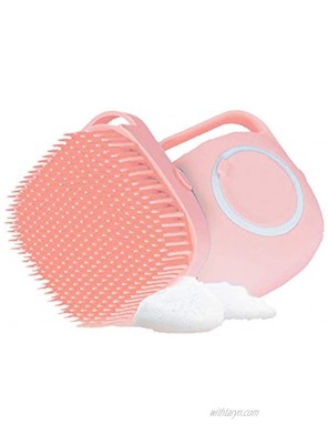 MISTHIS Dog Bath Brush Pet Massage Brush Shampoo Dispenser Soft Silicone Brush Rubber Bristle for Dogs and Cats Shower Grooming
