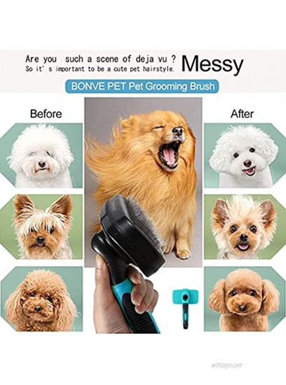 MOEDAT Self-Cleaning Brush With Massage Particles Cat Brush And Dog Brush Suitable For Small And Medium-Sized Large Cats And Dogs Pet Grooming Brush