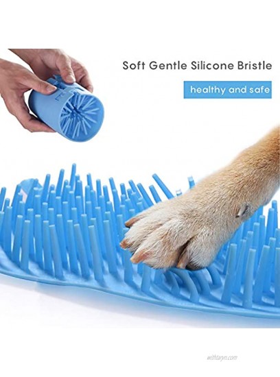 Osense Dog Foot Cleaner Portable Pet Feet Washer Brush Cleaner Cup with Soft Silicone bristles and Free Towel for Dog & Cat