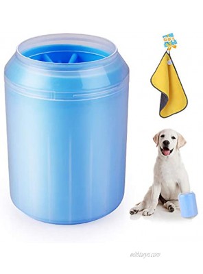 Osense Dog Foot Cleaner Portable Pet Feet Washer Brush Cleaner Cup with Soft Silicone bristles and Free Towel for Dog & Cat