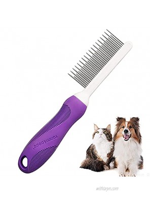 Pet Cat Dog Comb For Grooming And Shedding Knots Mats And Tangles With Long Short Stainless Steel Teeth For Small Medium Large Short Long Haired Dogs Cats