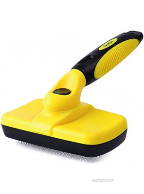 TwoEar Dog Self Cleaning Slicker Brush for Hair Grooming Removes Loose Tangled Undercoat and Mats Gently Easy Shedding for Small Medium and Large Dog Pet and Cat with Short and Long Hair