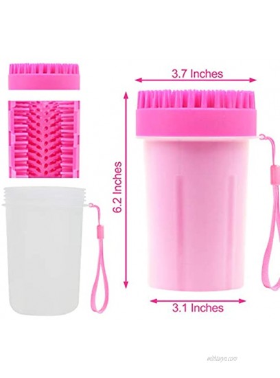 Upgrade 2 in1 Dog Paw Cleaner & Pet Grooming Brush Portable Pet Paw Cleaner with Towel,Soft Silicone Dog Foot Washer for Dog Cat Grooming with Muddy Paws