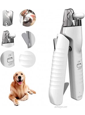 Amomb Dog Nail Clippers,Cat Nail Clippers,Pet Toenail Clippers with Led Light and Safety Lock Cat Nail Trimmers with Nails Collector Foldable Nail File,Suitable for Small Medium and Large Dogs Cats