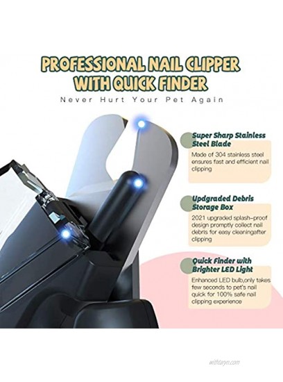 Dog Nail Clippers Grinder Set with LED Light Rechargeable Low Noise Pet Nail Trimmer Paws Grooming for Small Medium Large Breed Dogs and Cat