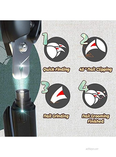 Dog Nail Clippers Grinder Set with LED Light Rechargeable Low Noise Pet Nail Trimmer Paws Grooming for Small Medium Large Breed Dogs and Cat