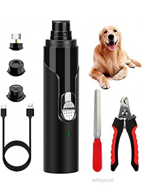 EKACO Dog Nail Grinder Professional 2-Speed Electric Dog Nail Trimmer Quiet Low Noise with Nail Clippers and Nail File Grooming Tool for Small Medium Large Dogs and Cats