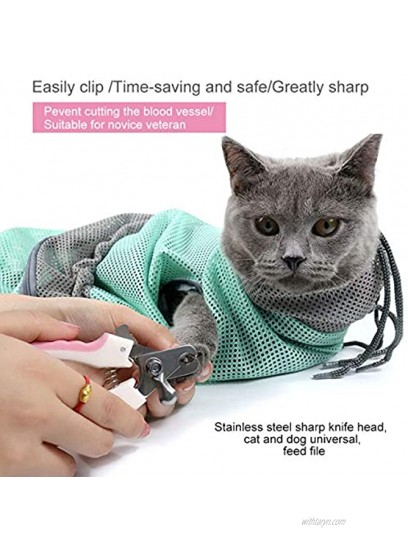 EnYL Dog Nail Clippers Trimmer Set with Safety Guard to Avoid Over-Cutting,Professional Grooming Tools for Dog Cat Rabbit