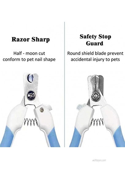 Ginway Premium Pet Nail Clippers and Trimmers with Nail File & Safety Guard to Avoid Over Cutting Razor Sharp Blade Professional Grooming Tool for Cat Kitten Dogs Puppy and More