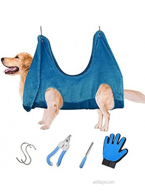 Grooming Hammock Helper Dog Cat,Cut Helping Hand Dog Grooming Sling with 2 Hook,Soft and Comfortable Bags for Bathing Washing Grooming and Trimming Nails