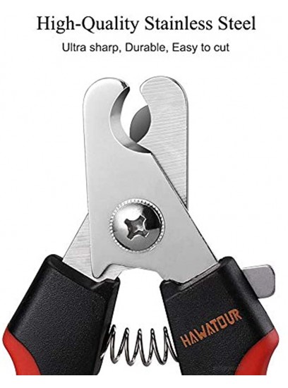 HAWATOUR Dog Nail Clippers Professional Pet Nail Clipper & Trimmers with Safety Guard to Avoid Over Cutting Grooming Razor with Nail File for Medium and Large Dog and Cat