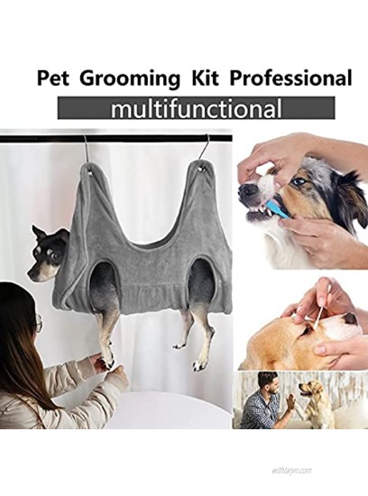 Kandow Dog Hammock,Dog Grooming Suppies for Nail Trimming,Dog Grooming Harness,6 Pcs Pet Grooming Kit Professional Claw Trimmer Set