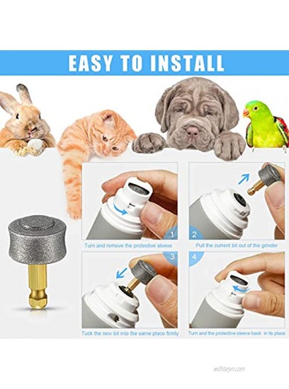Mudder 4 Pieces Dog Nail Grinder Wheel Replacement Filing Heads Dog Nail Grinder Tips Electric Paw Sanding Grinding Head for Dog Cat Pet Toenail Paws