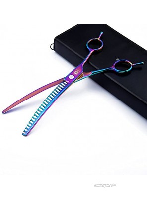 6.5 8.0'' Professional Chunker Shear Twin Tail Downward Curved Pet Grooming Thinning Blending Scissors Dog&cat Grooming Chunkers Shear