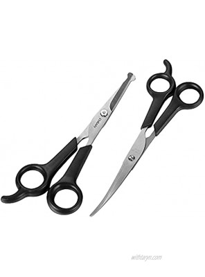 Chibuy Dog Grooming Scissors set Pack of 2 with Round Tips Stainless Steel Dog Eye Cutter Shears Home Professional Pet grooming Tools for Dogs and Cats